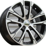 VW STYLE 73 7X16 5X112 ET42 Black Face Machined REPLICA 16"