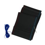 Auto Gs Κάλυμμα τιμονιού αυτοκινήτου δερματίνη ραφτό εξώγαζο με κόκκινο και μπλε γαζί medium 38cm 12256