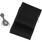 AutoGs Κάλυμμα τιμονιού αυτοκινήτου δερματίνη ραφτό εξώγαζο με γκρι γαζί medium 38cm 12257