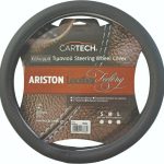 Cartech Κάλυμμα Τιμονιού Αυτοκινήτου Αriston Leather Feeling με Διάμετρο 38εκ. από Δερματίνη Γκρι