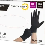 Γάντια Νιτριλίου EXTRA STRONG SAM Μαύρα, Extra Large 100τμχ