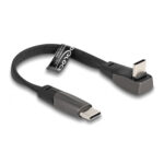 DeLock Flat / Braided USB 2.0 Cable USB-C male - USB-C 60W Μαύρο 0.14m (80750)