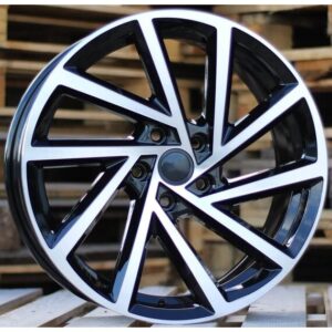 VW Style 1361 7.5x18 5x112 ET45 Black Face Machined
