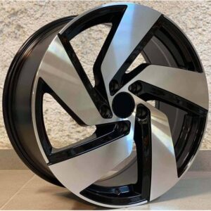 VW Style 5022 8x18 5x112 ET45 Black Face Machined