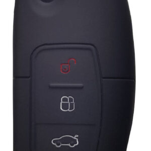 Θήκη Κλειδιού από Σιλικόνη με 3 Κουμπιά για Ford σε Μαύρο Χρώμα 1011-01