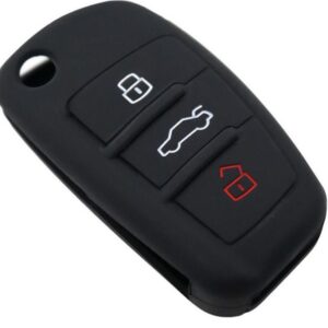 Θήκη Κλειδιού Αυτοκινήτου 2008-01 για Audi με 3 Κουμπιά Σιλικόνη Μαύρο