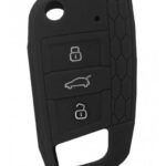 Θήκη κλειδιού για αυτοκινήτα Volkswagen 1001-02, εύκαμπτη, μαύρη