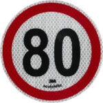 Αυτοκόλλητο Σήμα Όριο Ταχύτητας 3Μ “80” 15cm 1Τμχ