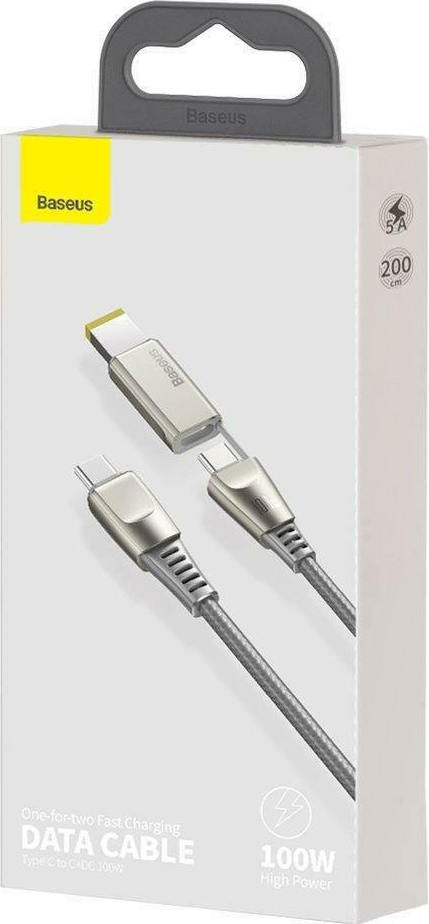 Baseus Flash Series DC Braided USB to Type-C Cable 5A Γκρι 2m (CA1T2-B0G) - Image 2