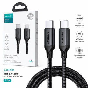 Joyroom S-1230M3 USB 2.0 Cable USB-C male - USB-C 60W Μαύρο 1.2m