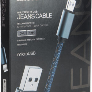 Omega cable microUSB Jeans 1m, blue