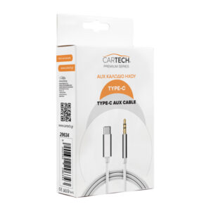 Cartech USB 2.0 Cable USB-C male - 3.5mm Λευκό 29634